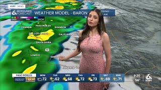 Warm daytime temperatures on Monday, followed by a chance of rain overnight