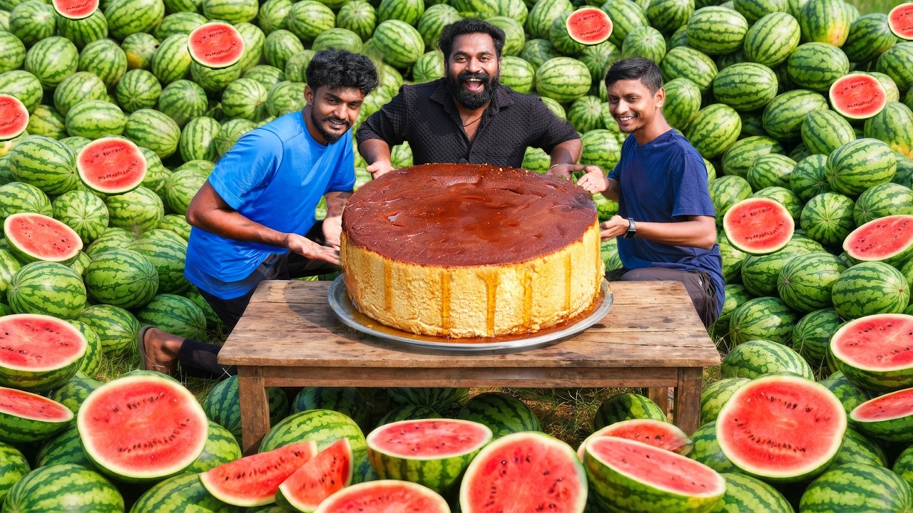 500 Kg Watermelon Caramel Pudding Cake Recipe | തണ്ണിമത്തൻ കേക്ക് | M4 Tech |