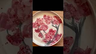 Cherry Blossom Plate  #ceramic #Watercolor #paintingpottery #pottery