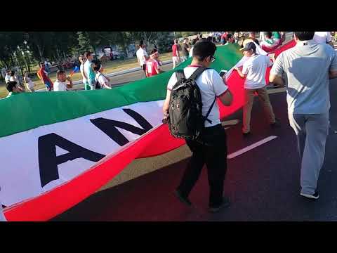 Iran flag travels to stadium before match against Portugal