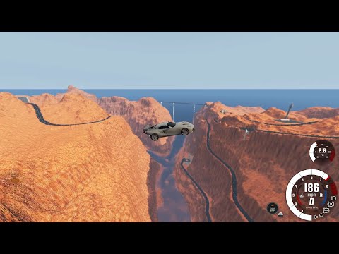 Epic High Speed Jumps Car vs Grand Canyon Map, Car CITROEN CSPORT URZEN F13 - BeamNG Drive (GVC)