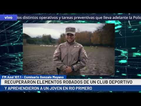 RÍO PRIMERO: RECUPERARON ELEMENTOS ROBADOS DE UN CLUB DEPORTIVO Y APREHENDIERON A UN JOVEN