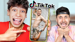 Son REACTS to his Dads CRINGE TikToks! 😂