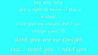 I Square- Hey Sexy Lady Lyrics on Screen