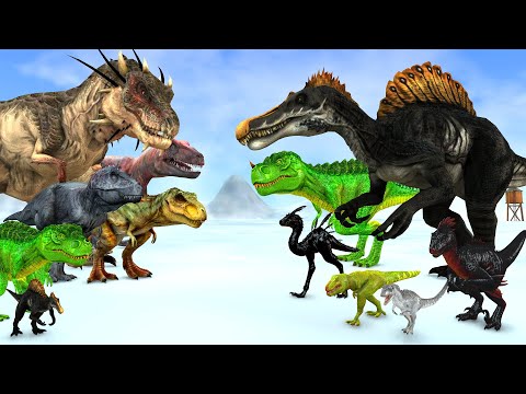 Prehistoric Dinosaurs vs Black Dinosaurs T-Rex Size Comparison Epic Battle Animal Revolt Battle