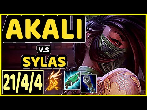 T1 FAKER (AKALI) vs SYLAS - 21/4/4 KDA MID GAMEPLAY - KR Ranked GRANDMASTER