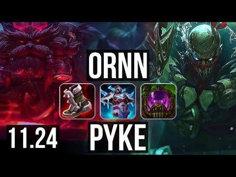 ORNN vs PYKE (MID) | 1.2M mastery, Dominating | EUW Master | 11.24