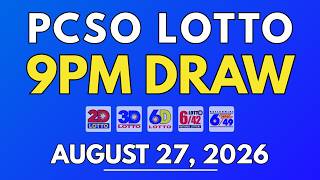 PCSO Lotto Result Today August 27, 2026 | 9PM LIVE Results