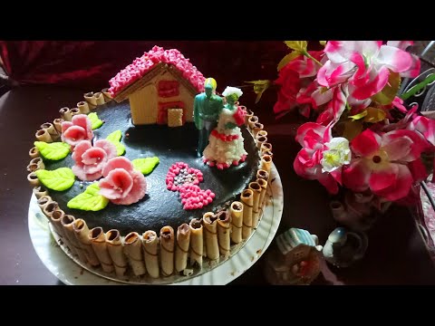 Easy Egg less wedding anniversary cake at home By Suraiya Blossom Bakers