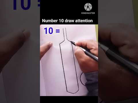 How to draw using number 10 to cricket Bat Ball | Number drawing easy step by step #drawing #art