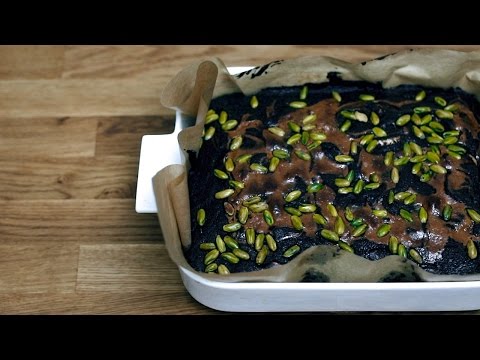 Brownies med dulce de leche och pistagenötter