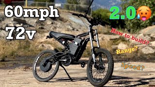 72v 60mph dIY E-motorcycle just got upgraded😳(72v electric motorcycle build series pt2!)2024