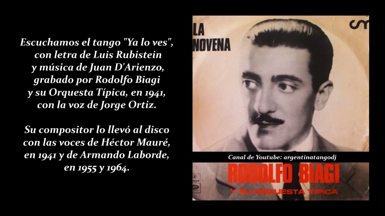 RODOLFO BIAGI & JORGE ORTIZ: YA LO VES (TANGO)
