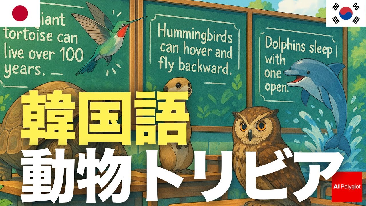 韓国語動物トリビア | 聞き流し | 第二外国語 | 音声学習 | リスニング練習 韓国語動物トリビア | 聞き流し | 第二外国語 | 音声学習 | リスニング練習