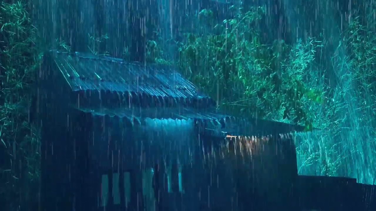 Relax and Fall Asleep in Minutes with huge rain on tin roof , powerful thunder and relaxation