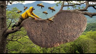 The Highest & Deadliest Wild Honey Harvest at 100 Feet – No Gear, No Fear