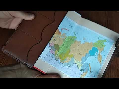 Видеообзор кожаный блокнот в наличии коричневый из натуральной кожи в подарок блокнот