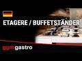 Etagerie / Buffetstandaard - Zwart - incl. 18 melamine schalen - Hoekig