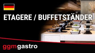 Présentoir / support de buffet - incl. 3 bols en mélamine