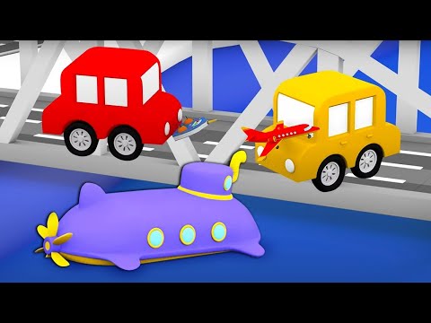 Die 4 kleinen Autos bauen ein U-Boot - Lehrreicher Zeichentrickfilm für kleine Kinder