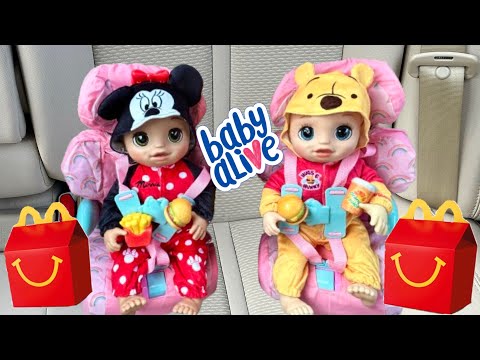 BABY ALIVE dolls go on a outing 🛒 shopping and McDonald’s 🍔