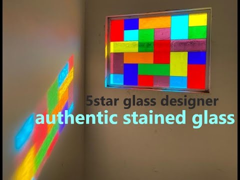 Multicolor staircase stained glass window