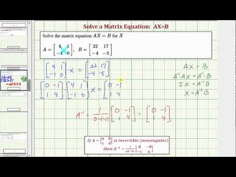 Ex 2: Solve the Matrix Equation AX=B (2×2) | Math Help from Arithmetic ...