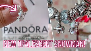 Close Up at Pandora's Opalescent Snowman Dangle Charm