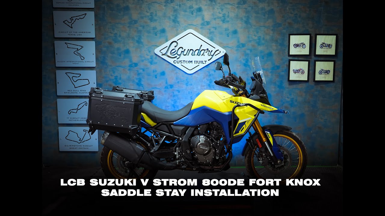 Legundary Fort Knox Saddle Stay installation on Suzuki V Strom 800DE