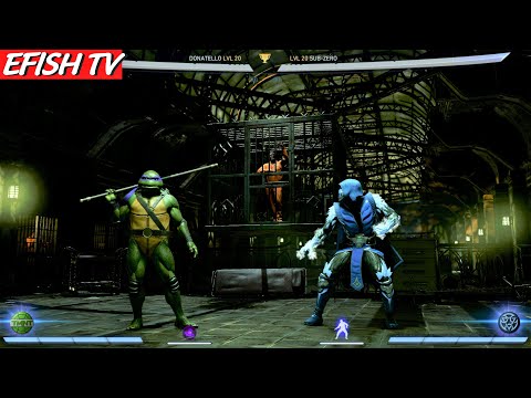 Donatello TMNT vs Sub-Zero (Hardest AI) - INJUSTICE 2 level handicap & competitive mode Match