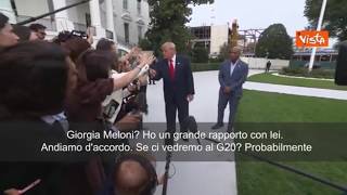 Trump: «Con Meloni c'è un grande rapporto, andiamo d'accordo. Ci vedremo al G20? Probabilmente»