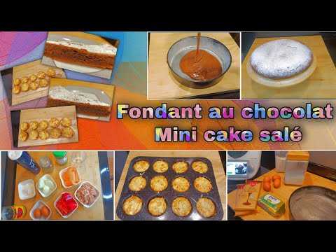 fondant au chocolat+ Mini cake salé  😋🤤 فندن بالشكلاطة+ كيك مالح