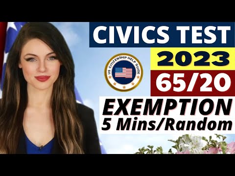 2023 Official 65/20 Exemption 20 Random Civics Test Questions | US Citizenship | USCIS, Easy Answers