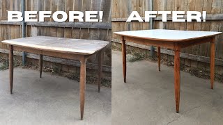 I TRANSFORMED THIS OLD DINING TABLE / Easy Wood Finish / Mid-Century Modern Dining Table Makeover
