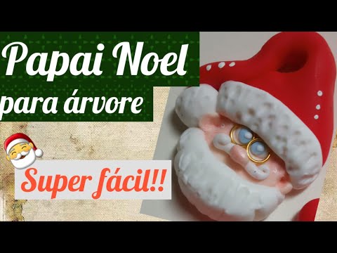 ENFEITE PARA ÁRVORE DE NATAL- PAPAI NOEL EM BISCUIT 🎄🎅 SUPER FÁCIL!!