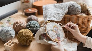 Visual Diary #91 | Another day, Another Slow Stitching Project! Mosaic Embroidery Teddy Bear Cushion