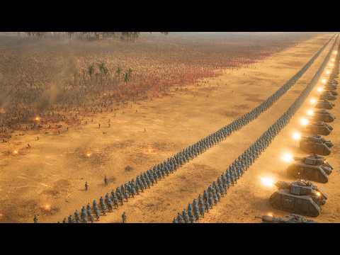 5,000,000 TYRANIDS vs SPACE MARINE DESERT DEFENSE - WARHAMMER 40K - UEBS 2