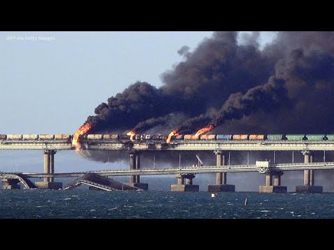 Crimea bridge blast damages key Russian supply route; 3 dead