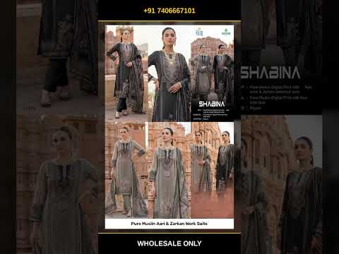 Pure Muslin Aari &amp; Zarkan Work Suits – product video thumbnail