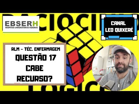 CABE RECURSO A QUESTÃO 17- TEC. ENFERMAGEM - EBSERH 2020.
