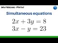 Solving simultaneous equations by elimination