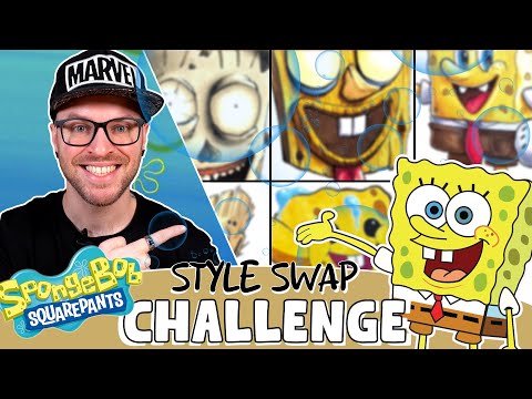 Drawing in 10 DIFFERENT STYLES..? | Art Style SWAP Challenge | SPONGEBOB