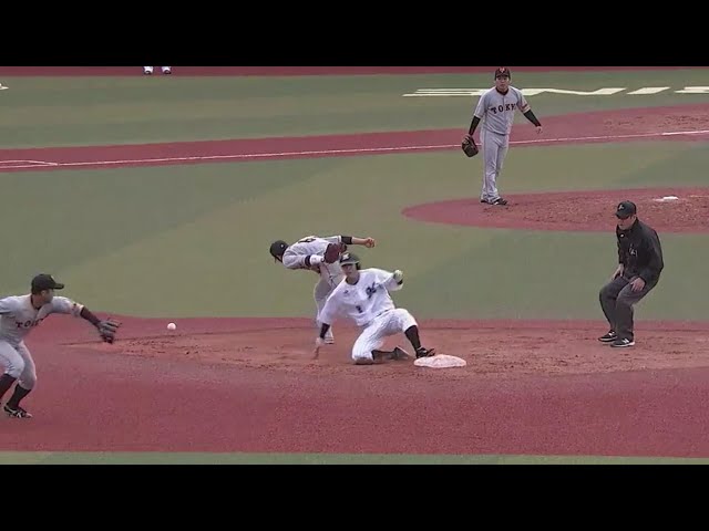 【8回裏】マリーンズ・中村 今季17個目の盗塁を決める!! 2018/6/16 M-G