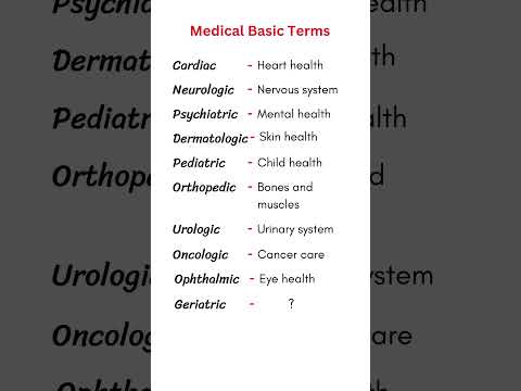 Medical Basic Terms – Learn 10 Key Words Quickly!