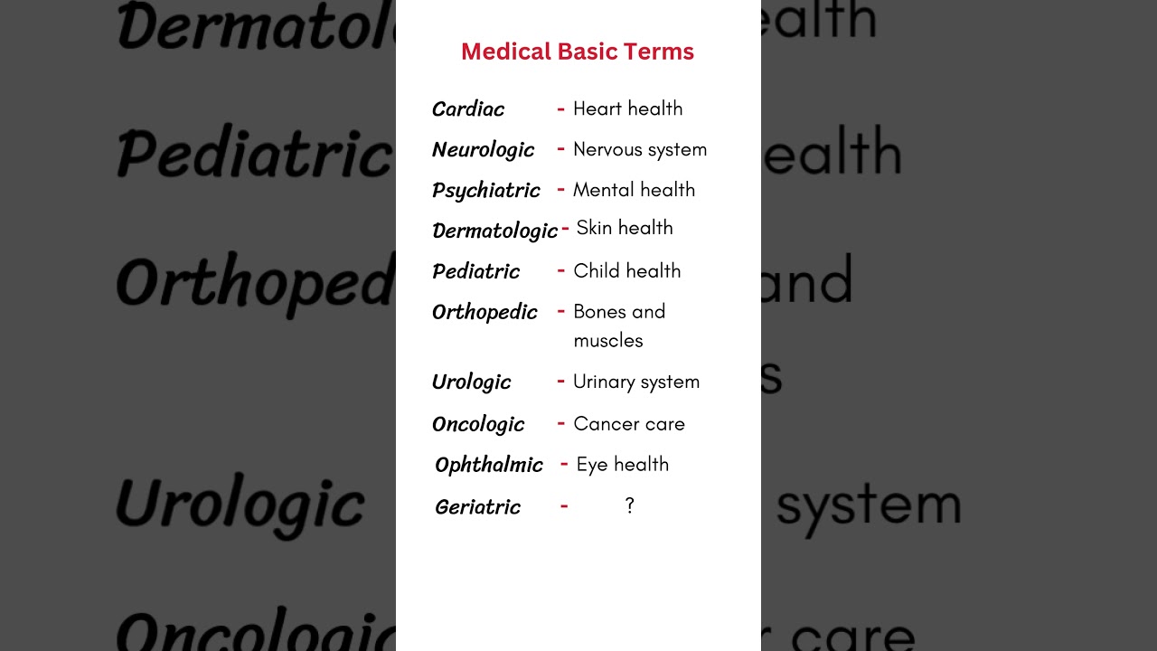 Medical Basic Terms – Learn 10 Key Words Quickly!
