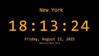 🔴 LIVE | Clock 🗽 New York Live Clock 24/7 | Real-Time Digital Clock Fu