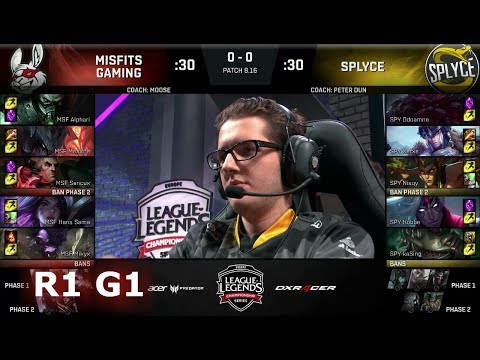Splyce vs Misfits - Game 1 | Round 1 EU Regional Qualifier for S8 Worlds 2018 | MSF vs SPY G1