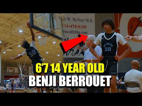 6'7 14 Year Old Benji Berrouet The Next NBA Prospect from Dallas Texas AB Elite 2028 35 pts 13 rebs