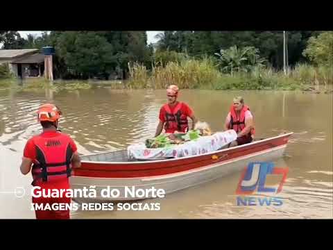 Corpo de Bombeiros resgatam duas mulheres em Guarantã do Norte após fortes chuvas