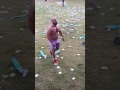 Drunk man fighting for nothing